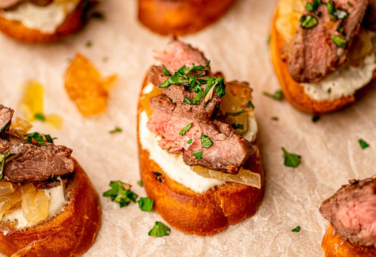 Steak and Goat Cheese Crostini