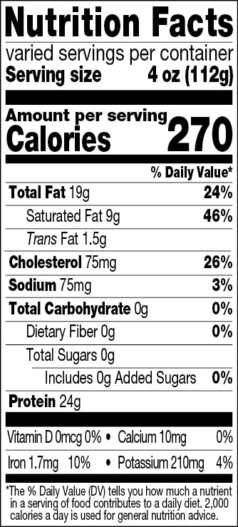  Nutritional Info for Rack of Lamb